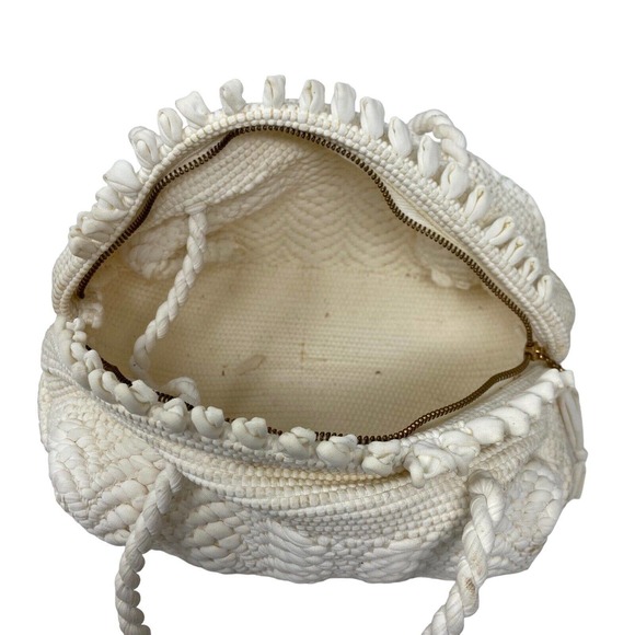 Vintage 50s Macrame Boho Mini Satchel + Beaded Hummingbird Coin Purse - Picture 8 of 12